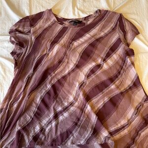 Simply Vera Vera Wang Plum and Blush Short Sleeve Top
